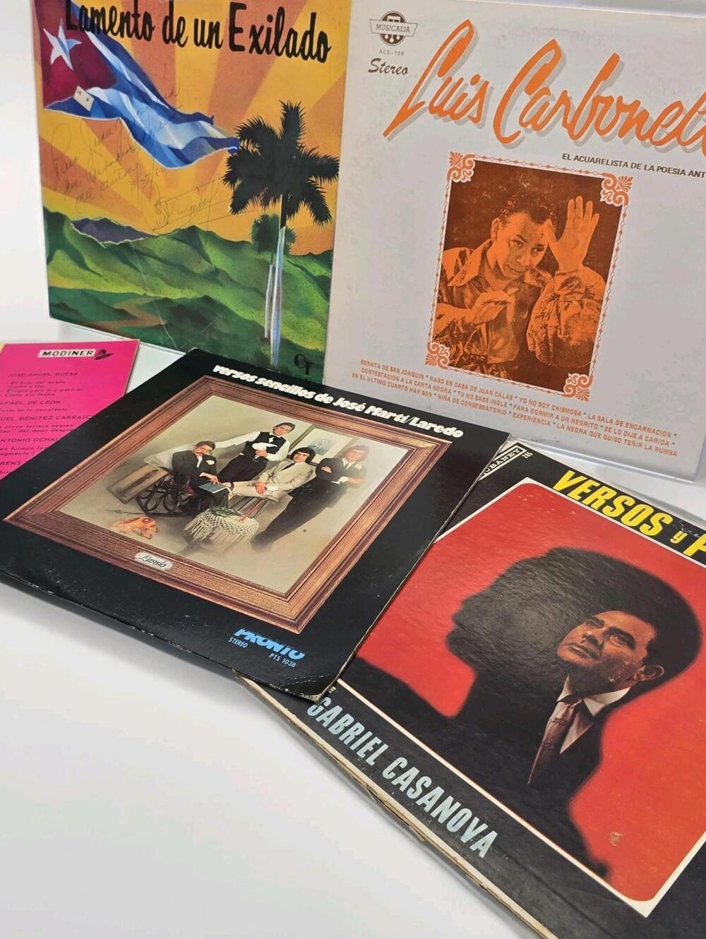 Lot of 5 Vintage Latin Poetry Spoken Word Vinyl LP Records Cuban Collection